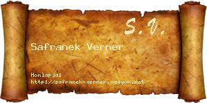 Safranek Verner névjegykártya